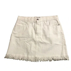 Frame Denim white denim skirt frayed hem Sz 29 VGUC